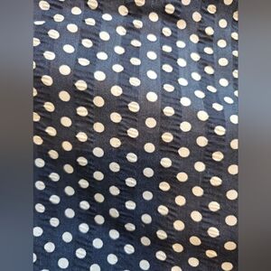 Lightweight Navy Blue Fabric with Raised White Polka Dots 5 1/2 Yards